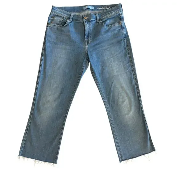 7 FOR ALL MANKIND STRETCH CROPPED BOOT JEANS SIZE 31 - Picture 1 of 7